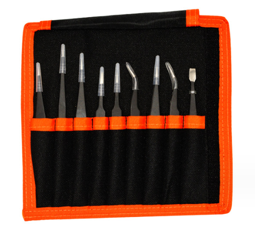 Vastar Tweezers - 12 Pieces Precision Tweezers Set, Anti-Static ESD  Tweezers Kit with 11 Precision Non-Magnetic Stainless Steel Tweezers in  Canvas Bag