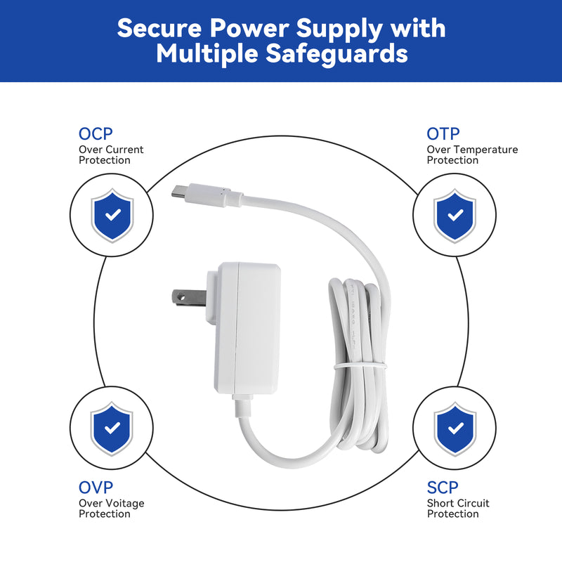 SunFounder 27W PD Power Supply for Raspberry Pi 5, 5.1V 5A GaN 1.2m 3.6ft USB-C Changer Adapter for Raspberry Pi 5 8G/4G/2G/Raspberry Pi 4/Pironman 5 (ETL Listed) - SunFounder