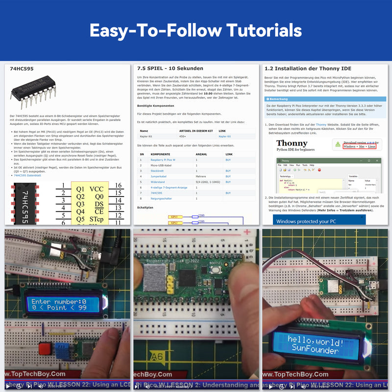 SunFounder Raspberry Pi Pico 2 W Ultimate Starter Kit with 110+Video Courses Online Tutorials, 96 Projects (16 IoT Projects), MicroPython, C++ (Compatible with Arduino IDE)