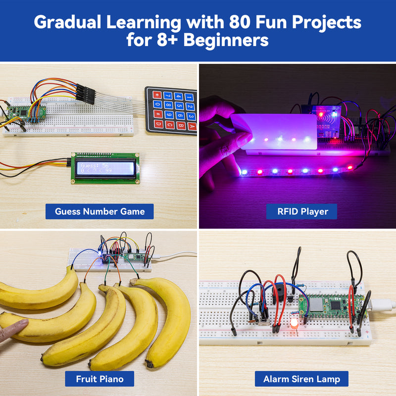 SunFounder Raspberry Pi Pico 2 W Ultimate Starter Kit with 110+Video Courses Online Tutorials, 96 Projects (16 IoT Projects), MicroPython, C++ (Compatible with Arduino IDE)