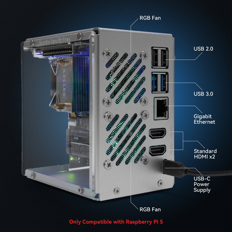 Pironman 5 NVMe M.2 SSD PCIe Mini PC Case for Raspberry Pi 5 (EN/DE/JP Online Documents）
