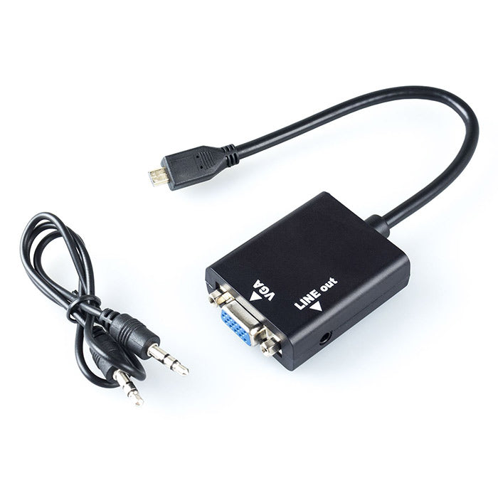 HDMI to VGA Video Adapter and 3.5mm Male/Male Stereo Cable - SunFounder