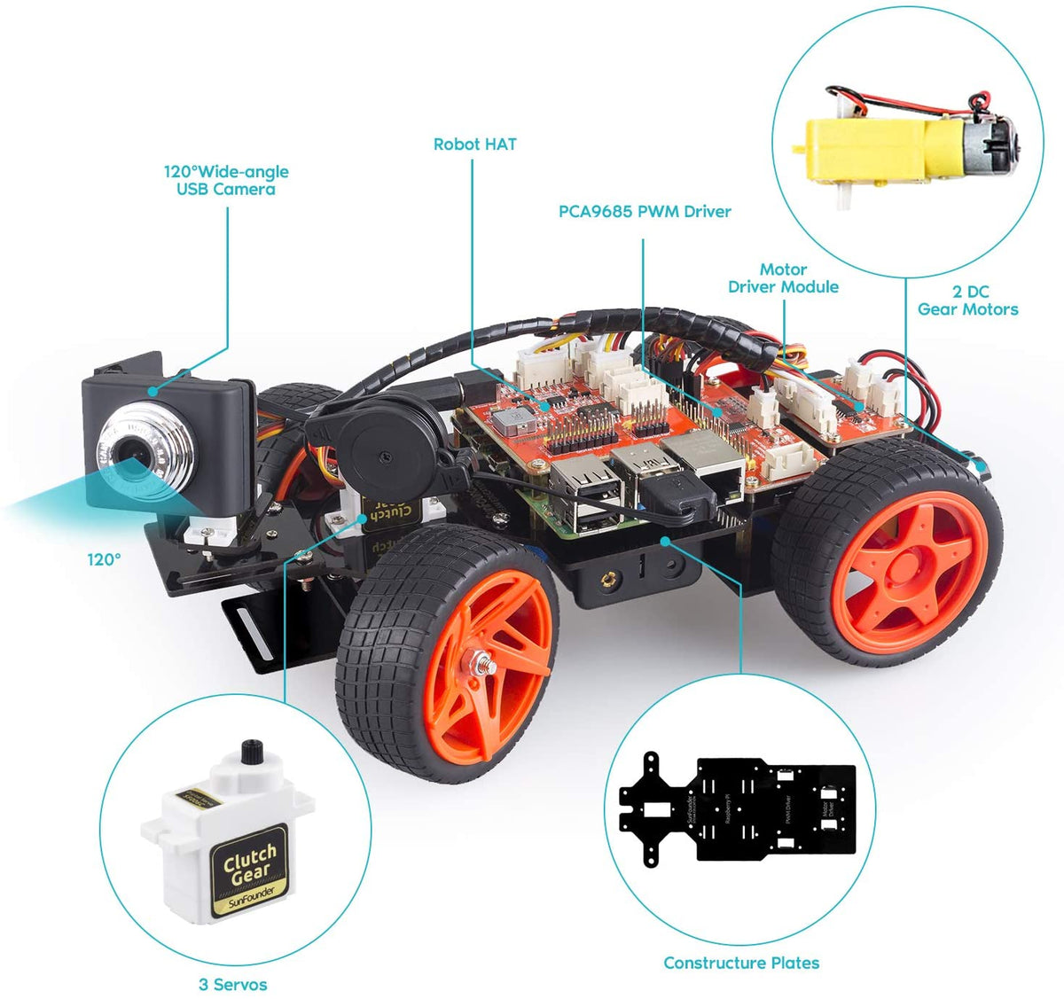 Smart Robot Car Kit for Raspberry Pi - SunFounder